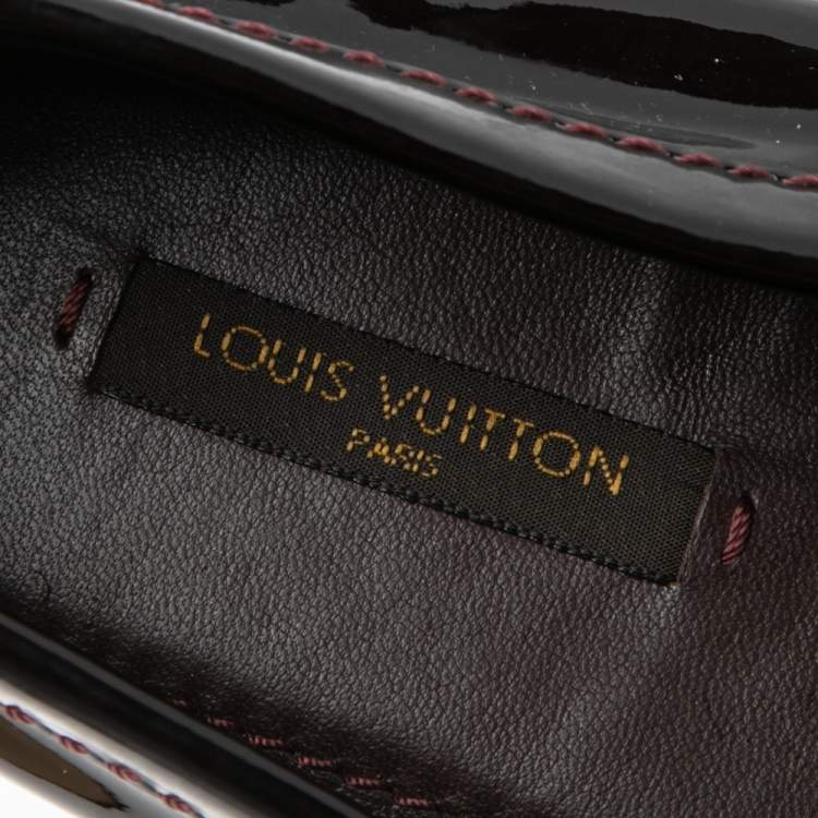 Pre Owned Louis Vuitton Burgundy Patent Leather Oxford Loafers Size 36