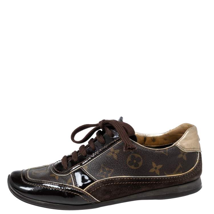 Louis Vuitton Monogram Canvas, Patent Leather and Suede Globe Trotter  Sneakers Size 38 Louis Vuitton