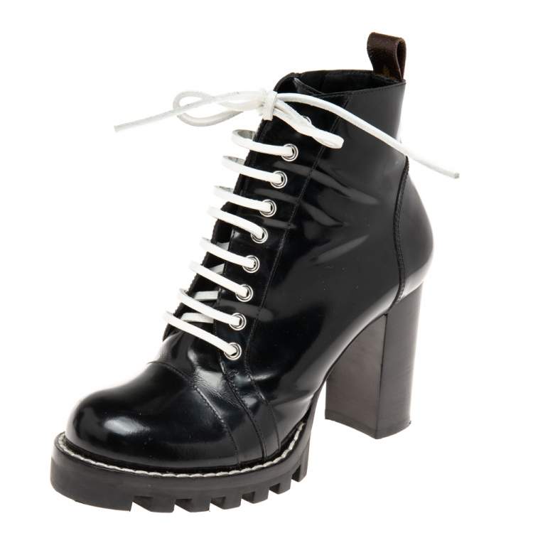 Louis vuitton black boots white laces hotsell