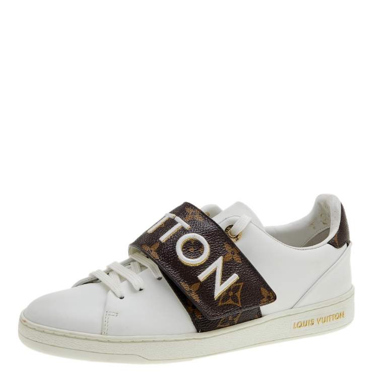 Louis Vuitton Frontrow Monogram Leather Low-Top Sneakers - White
