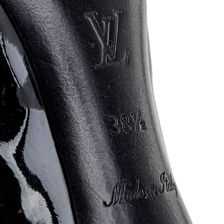 Pre Owned Louis Vuitton Black Patent Leather Oh Really! Peep Toe Pumps Size 38.5