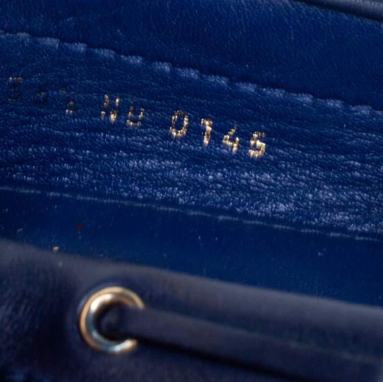 Pre Owned Louis Vuitton Navy Blue Monogram Empreinte Leather Gloria Loafers Size 36.5