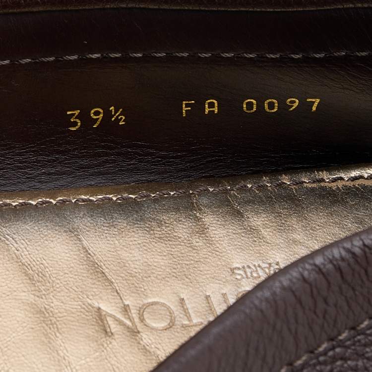 Pre Owned Louis Vuitton Brown Leather Monte Carlo Loafers Size 39.5