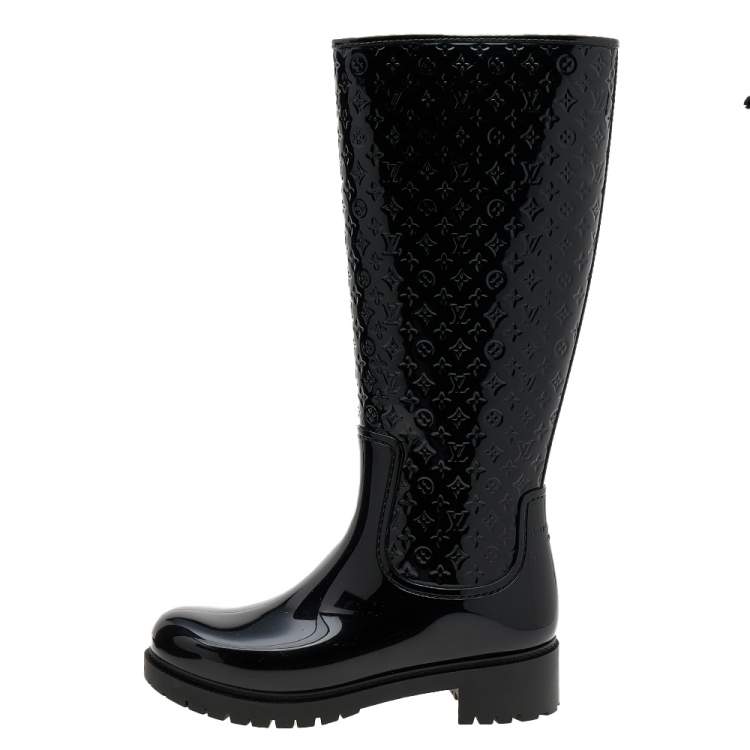 Louis Vuitton Peep Toe Black Suede Platform Ankle Boots 36 