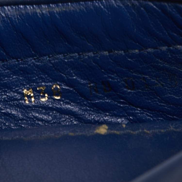 Pre Owned Louis Vuitton Blue Leather Gloria Loafers Size 38