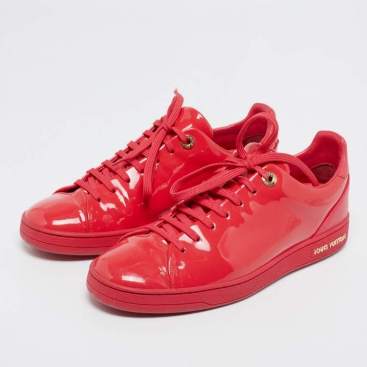 Louis Vuitton Hot Pink Patent and Leather Frontrow Sneakers Size