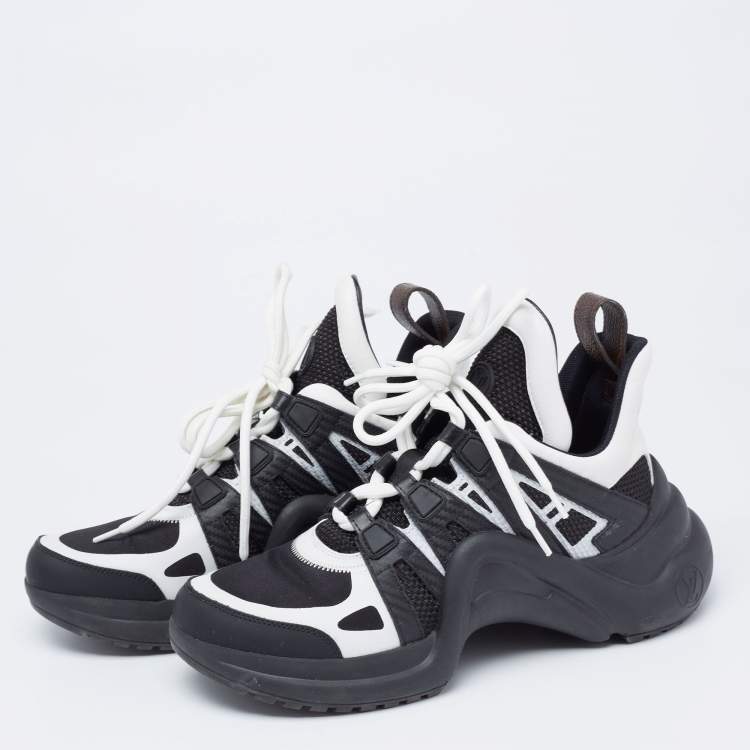 Louis Vuitton Black/White Neoprene and Leather Archlight Sneakers Size 39  Louis Vuitton