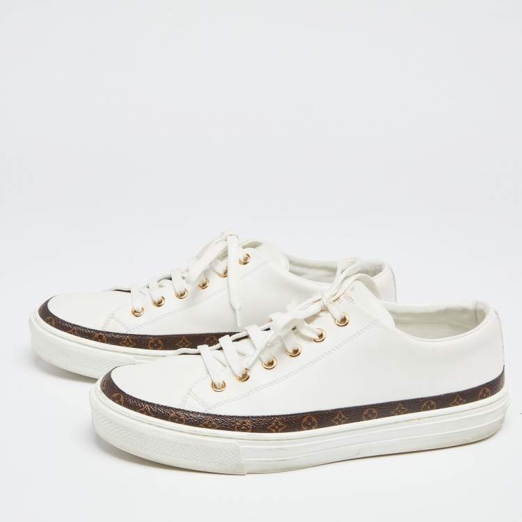 Louis Vuitton White/Brown Monogram Canvas And Leather Lace Up