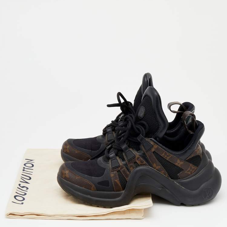 Pre Owned Louis Vuitton Brown/Black Monogram Canvas And Leather Archlight Sneakers Size 39