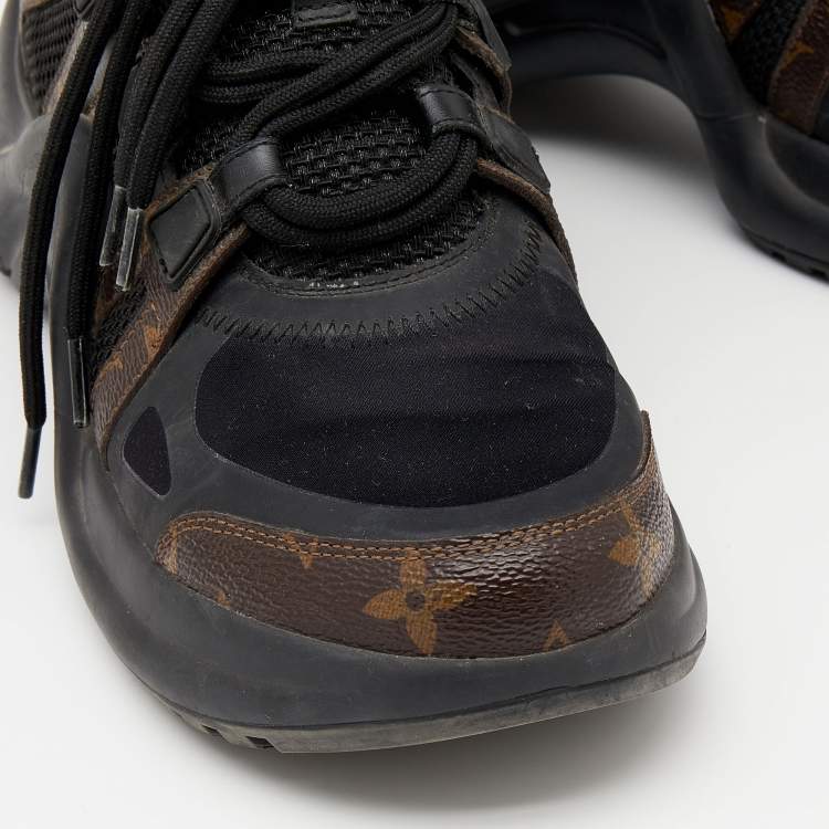 Pre Owned Louis Vuitton Brown/Black Monogram Canvas And Leather Archlight Sneakers Size 39