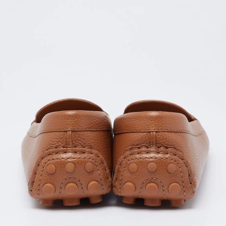 Pre Owned Louis Vuitton Brown Leather Dauphine  Loafers Size 39