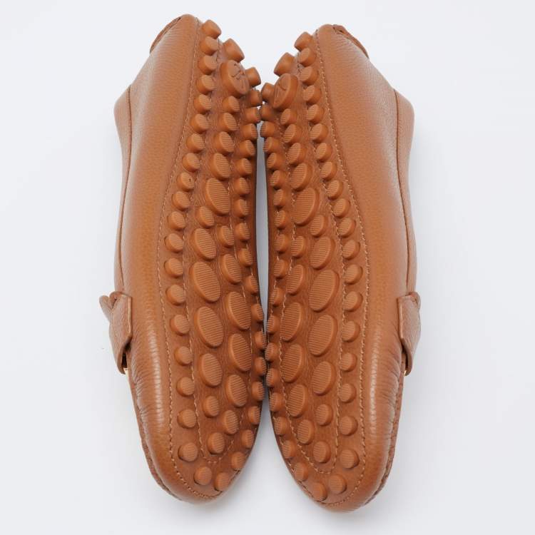 Pre Owned Louis Vuitton Brown Leather Dauphine  Loafers Size 39