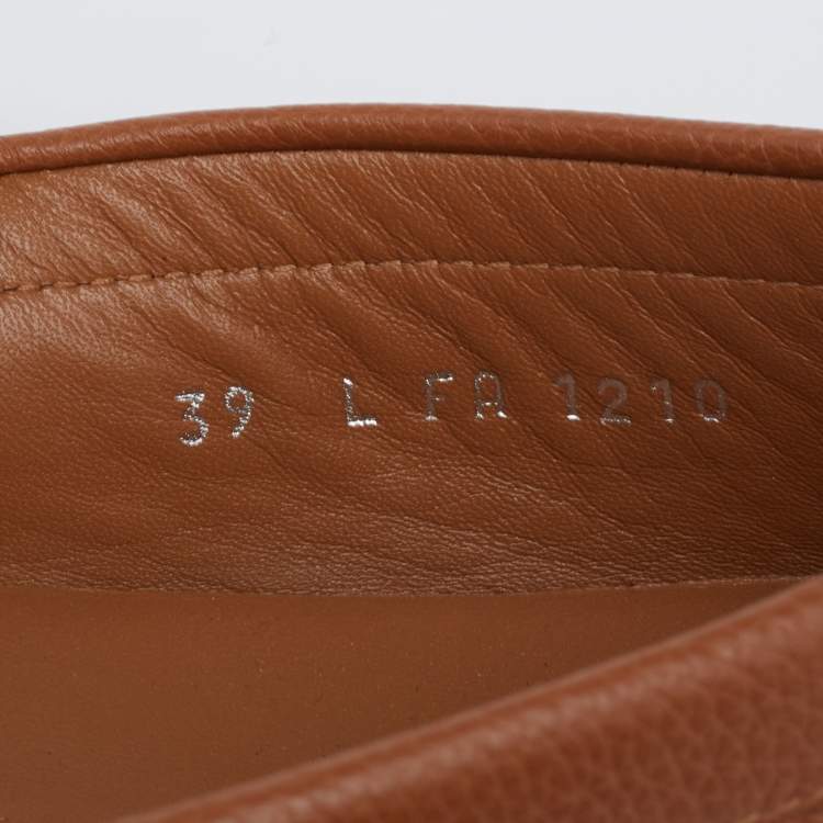 Pre Owned Louis Vuitton Brown Leather Dauphine  Loafers Size 39