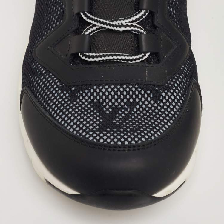Pre Owned Louis Vuitton Black Monogram Mesh and Leather Aftergame Sneakers Size 39