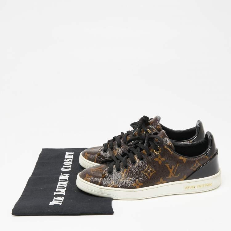 مملوكة مسبقًا Louis Vuitton Brown/Black  Monogram Canvas And Patent Leather Frontrow  Sneakers Size 35.5
