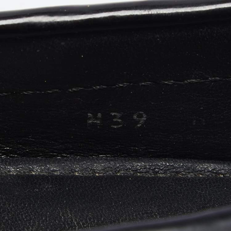 Pre Owned Louis Vuitton Black Epi Leather Arizona Bow Slip On Loafers Size 39
