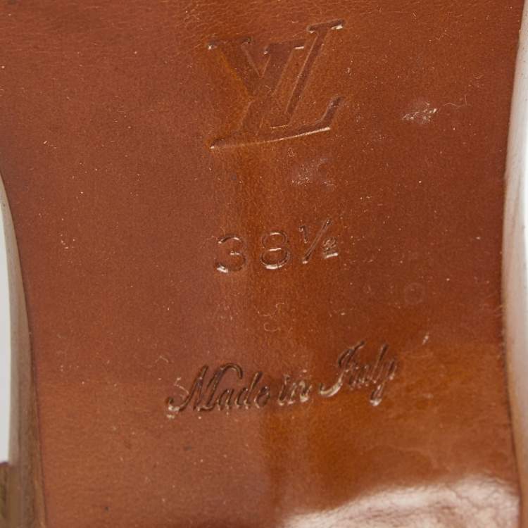 Pre Owned Louis Vuitton White Rope and Leather Cord Sandals Size 38.5