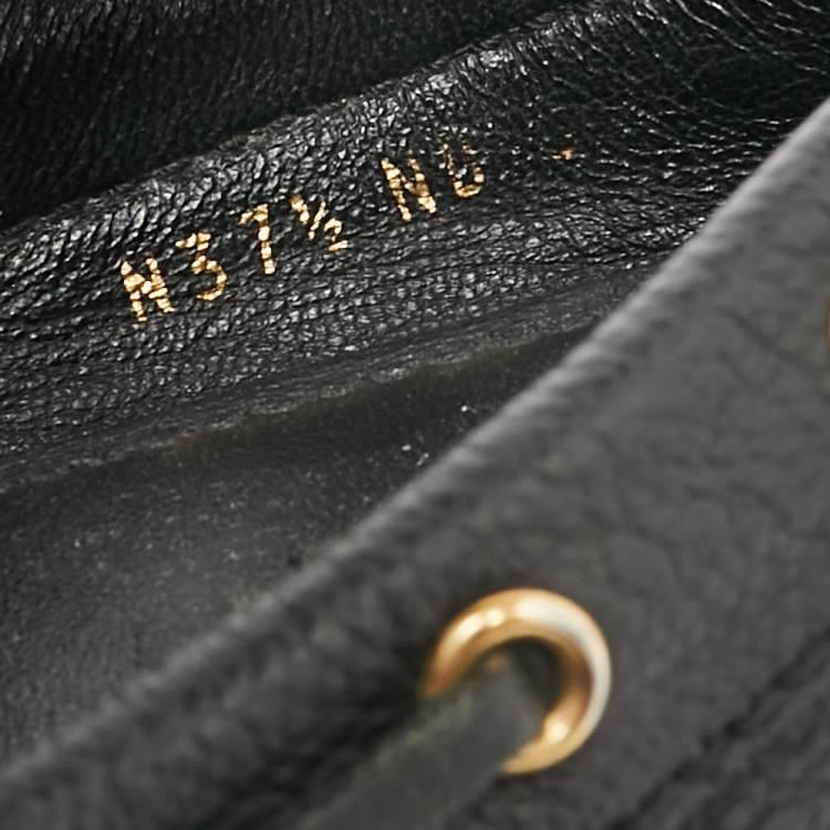 Pre Owned Louis Vuitton Black Monogram Empreinte Leather Gloria Loafers Size 37.5