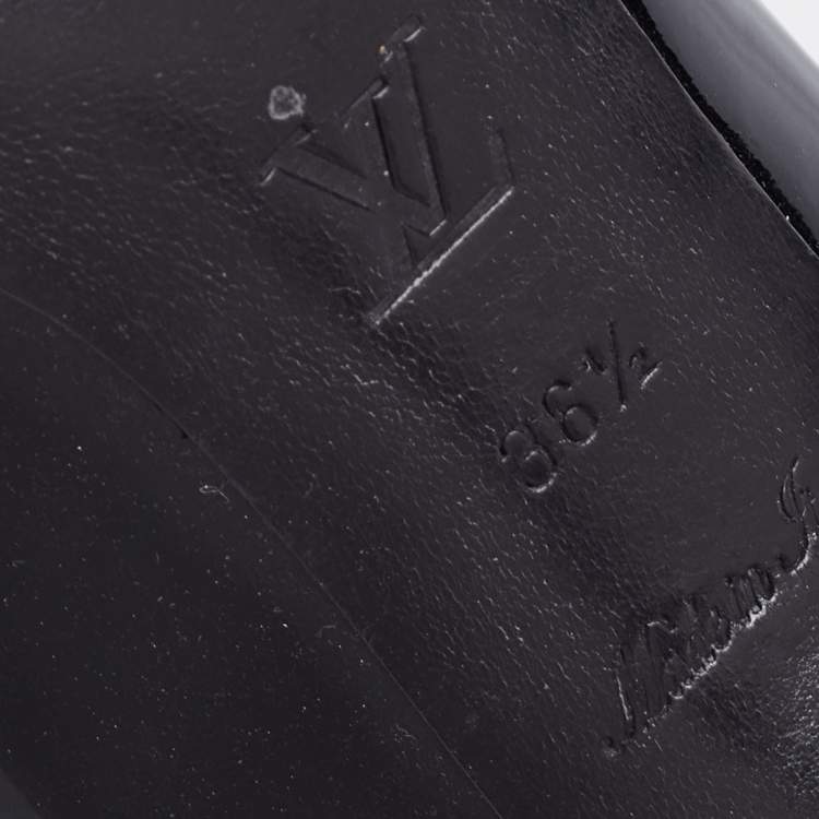 Pre Owned Louis Vuitton Black Patent Leather Fiance Pumps Size 36.5