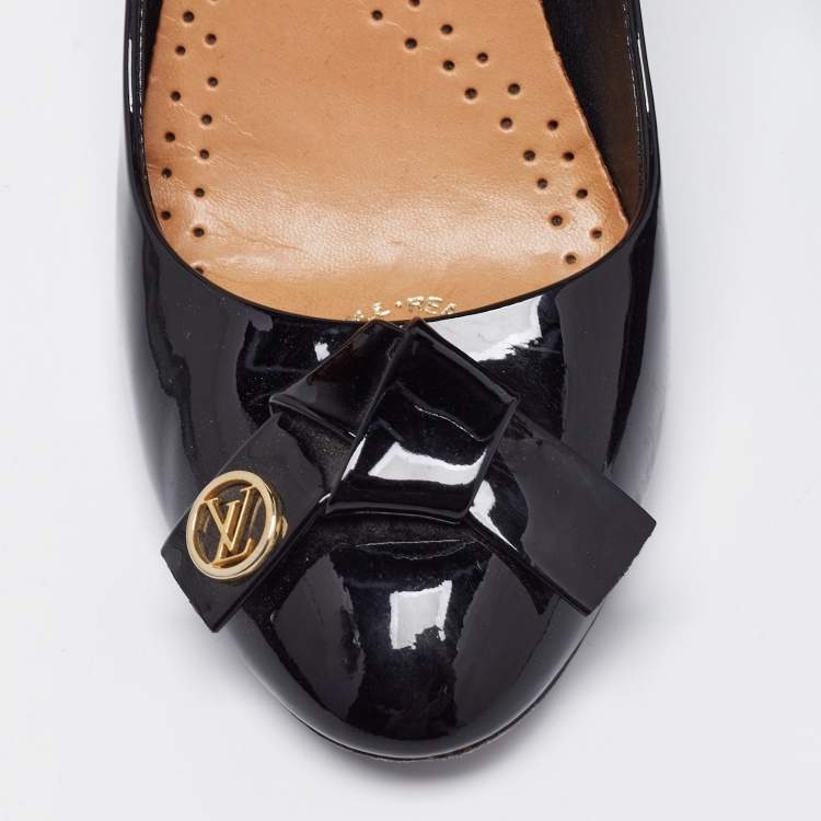 Pre Owned Louis Vuitton Black Patent Leather Fiance Pumps Size 36.5