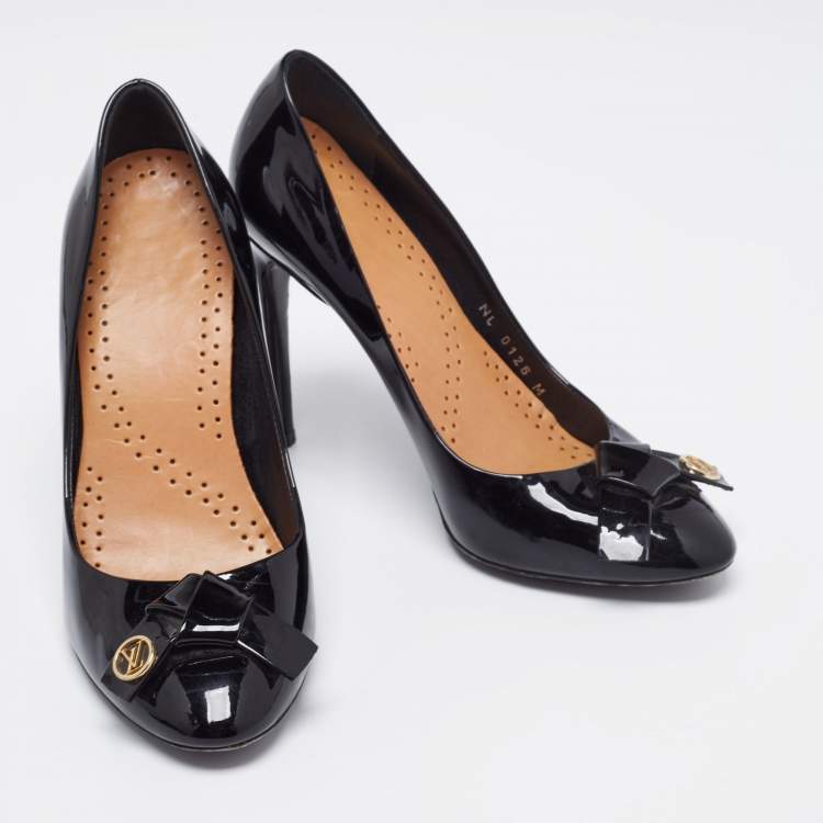 Pre Owned Louis Vuitton Black Patent Leather Fiance Pumps Size 36.5