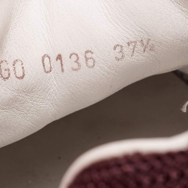 Pre Owned Louis Vuitton Burgundy Mesh, Suede and Leather Runaway Low-Top Sneakers Size 37.5