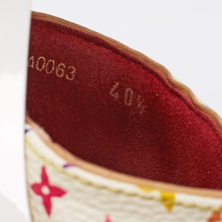 Pre Owned Louis Vuitton White Monogram Canvas Slide Sandals Size 40.5