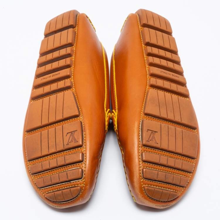 Pre Owned Louis Vuitton Tan Leather Lombok Loafers Size 37