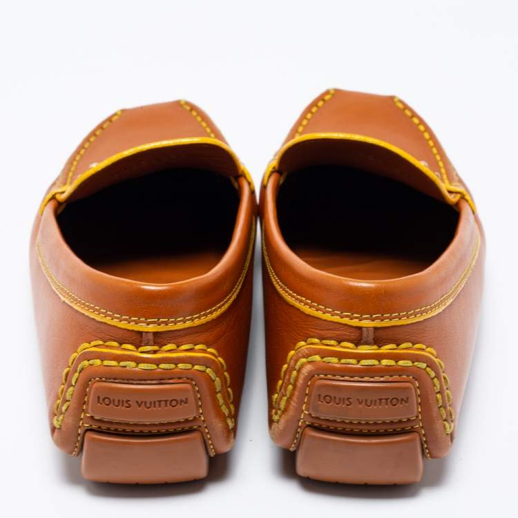 Pre Owned Louis Vuitton Tan Leather Lombok Loafers Size 37