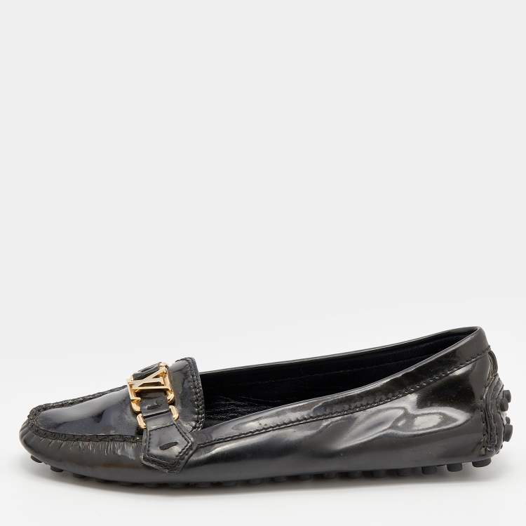 Pre Owned Louis Vuitton Vert Bronze Vernis Leather Oxford Loafers Size 40