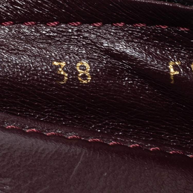 Pre Owned Louis Vuitton Burgundy Patent Leather Oxford Slip On Loafers Size 38