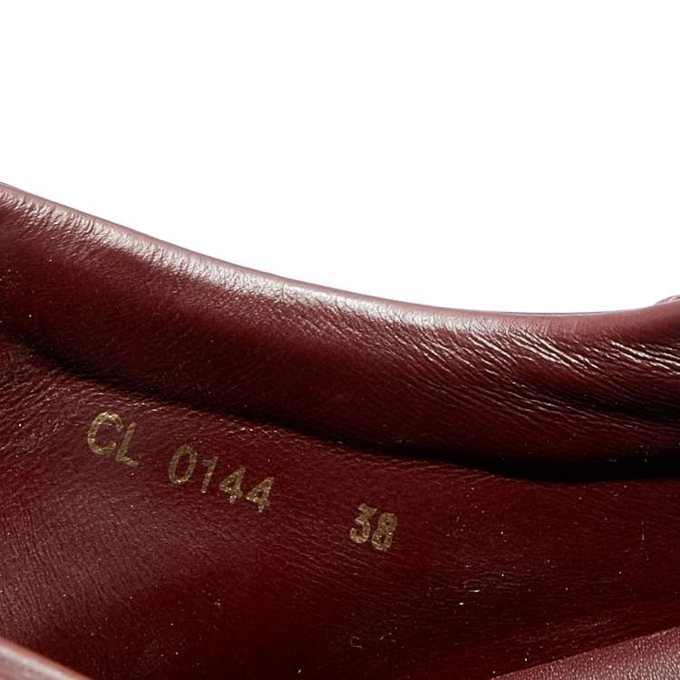 Pre Owned Louis Vuitton Burgundy Patent Leather Lace Up Platform Sneakers Size 38