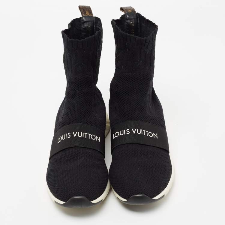 Pre Owned Louis Vuitton Black Stretch Fabric Aftergame Sock High Top Sneakers Size 41