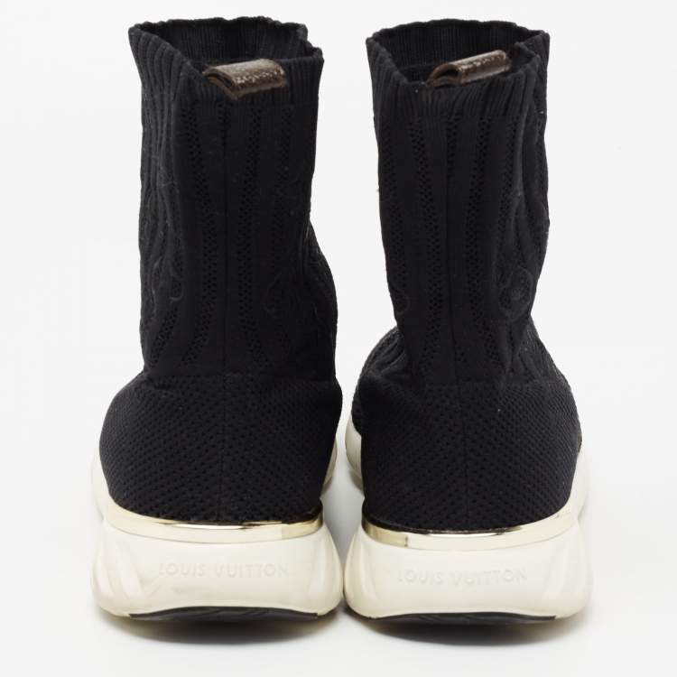 Pre Owned Louis Vuitton Black Stretch Fabric Aftergame Sock High Top Sneakers Size 41