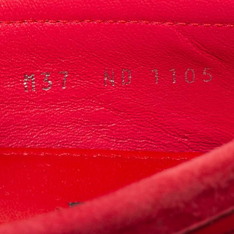 Pre Owned Louis Vuitton Red Suede Slip On Loafers Size 37