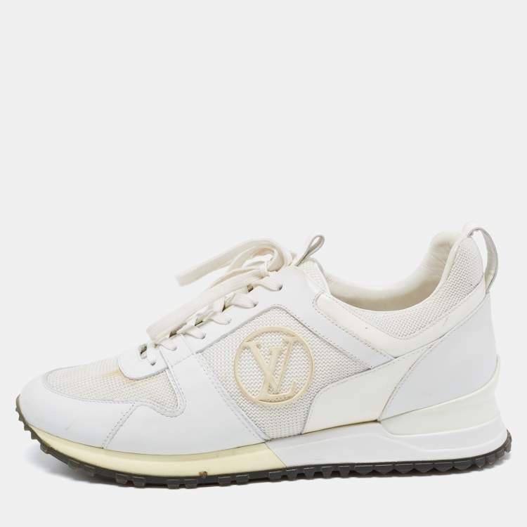 Louis Vuitton White Mesh And Leather Run Away Low Top Sneakers