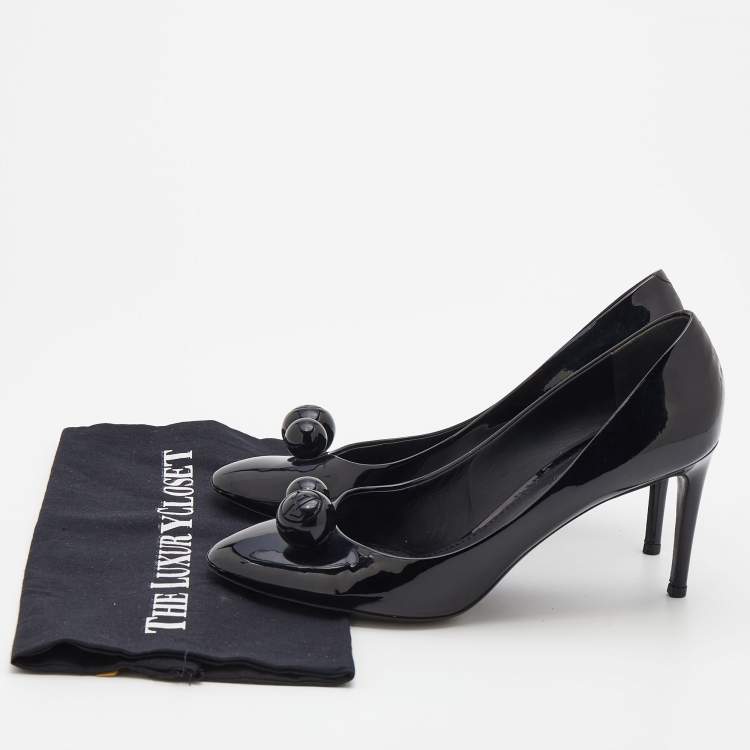 Pre Owned Louis Vuitton Black Patent Leather Ball Pumps Size 40