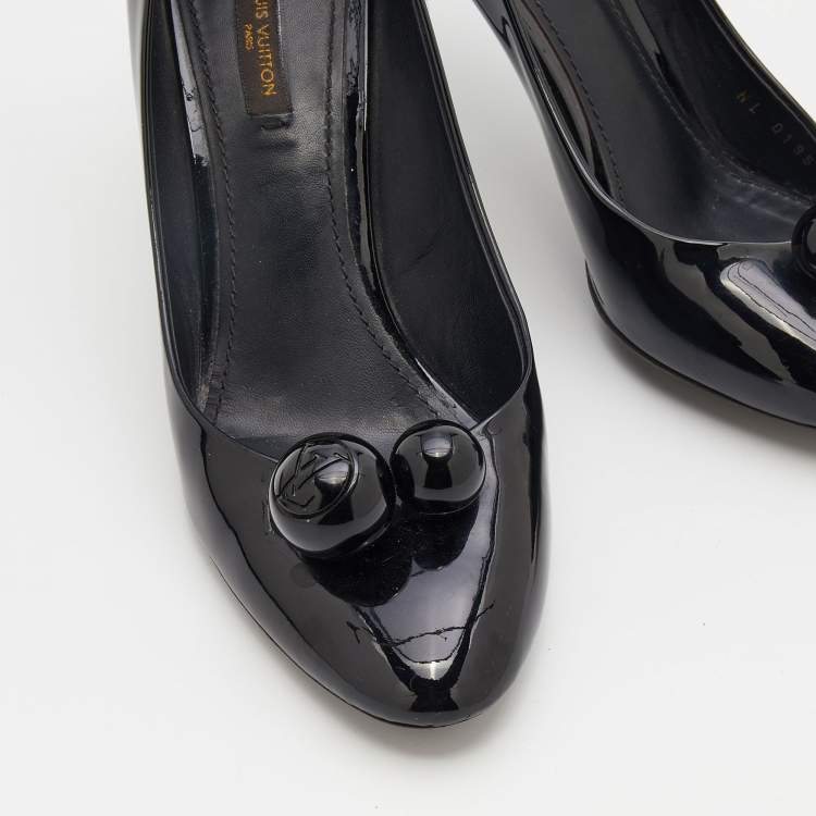 Pre Owned Louis Vuitton Black Patent Leather Ball Pumps Size 40