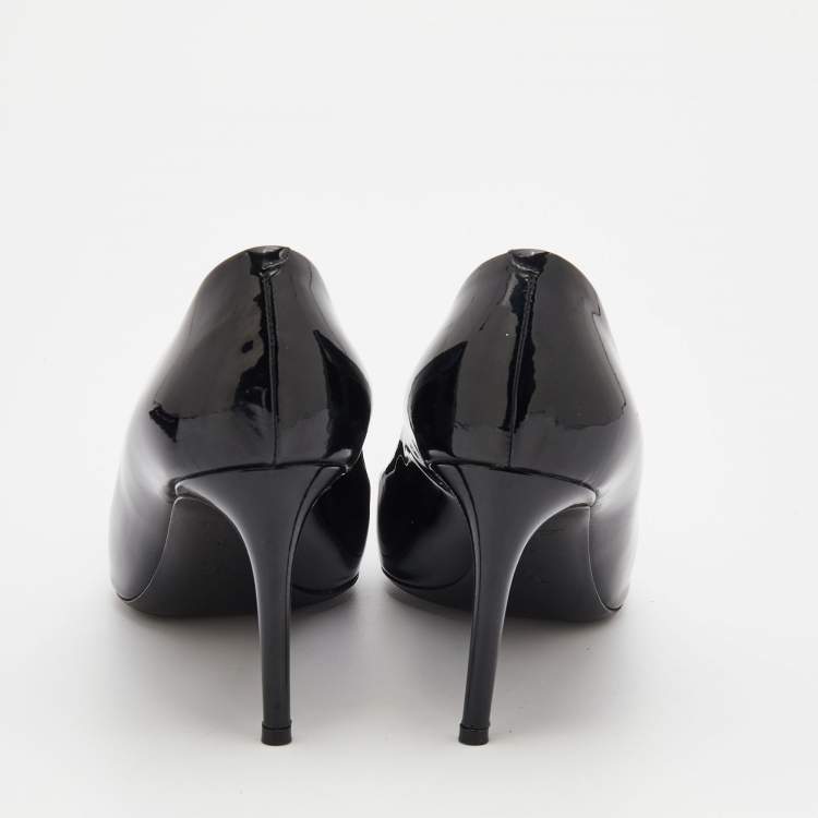 Pre Owned Louis Vuitton Black Patent Leather Ball Pumps Size 40