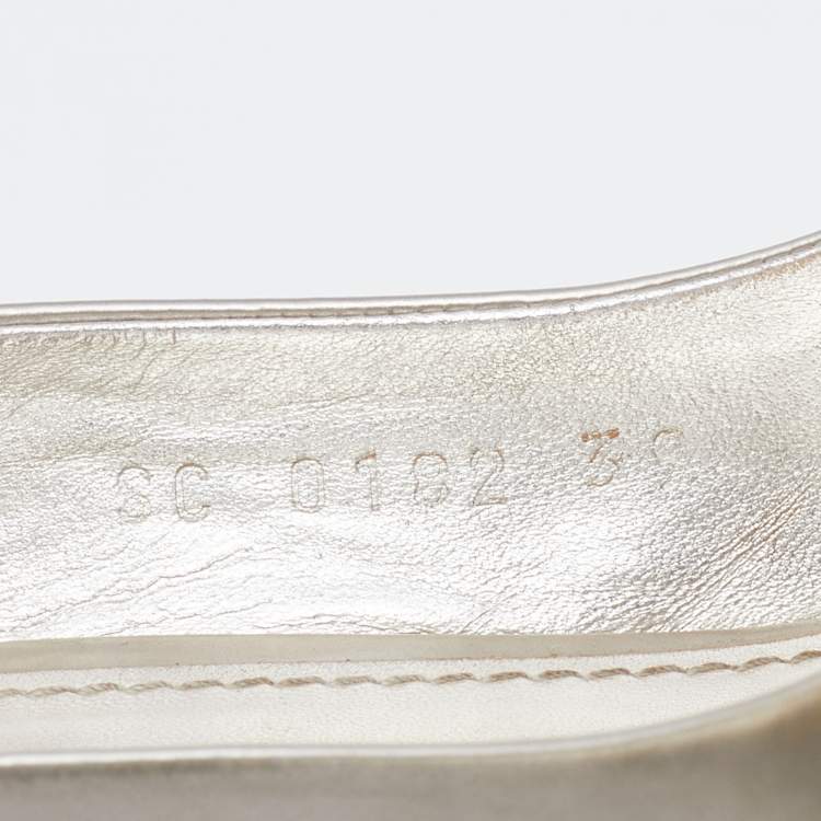 Pre Owned Louis Vuitton Grey Patent Leather Lagoon Espadrilles Platform Wedge Slingback Sandals Size 39