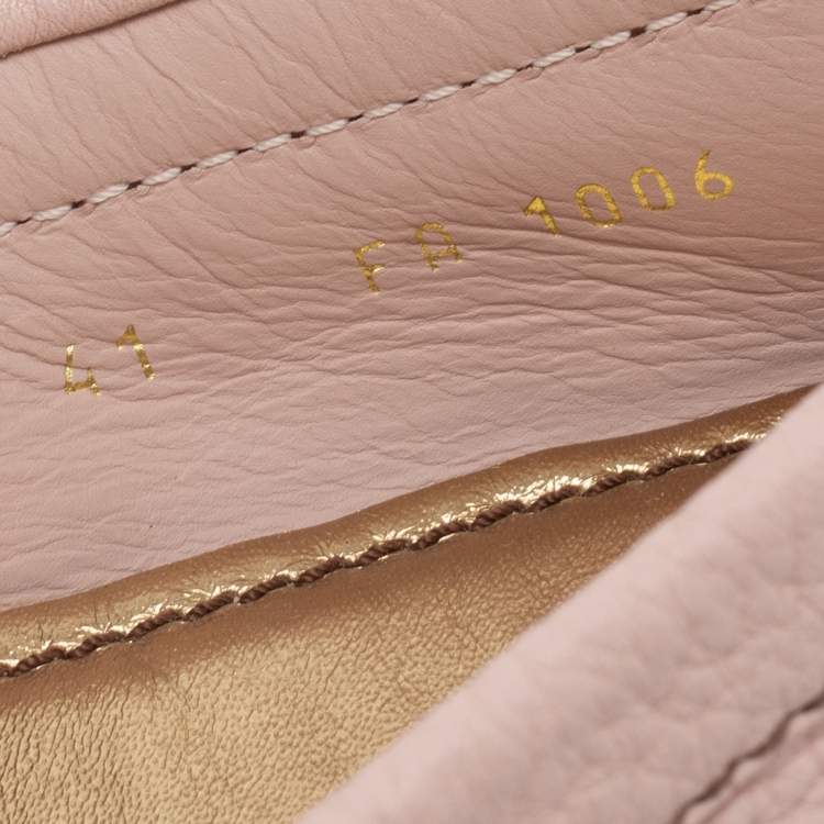 Pre Owned Louis Vuitton Pink Leather Monte Carlo Loafers Size 41