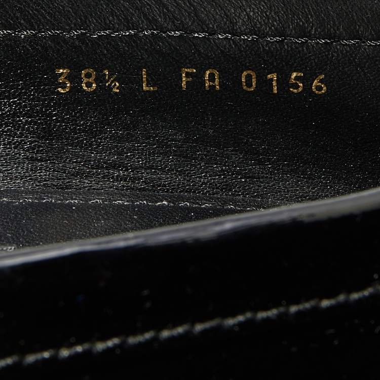 Pre Owned Louis Vuitton Black Patent Leather Oxford Slip On Loafers Size 38.5