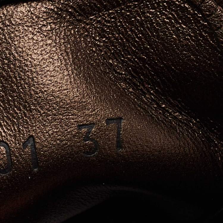 Pre Owned Louis Vuitton Brown Monogram Canvas And Leather Low Top Sneakers Size 37