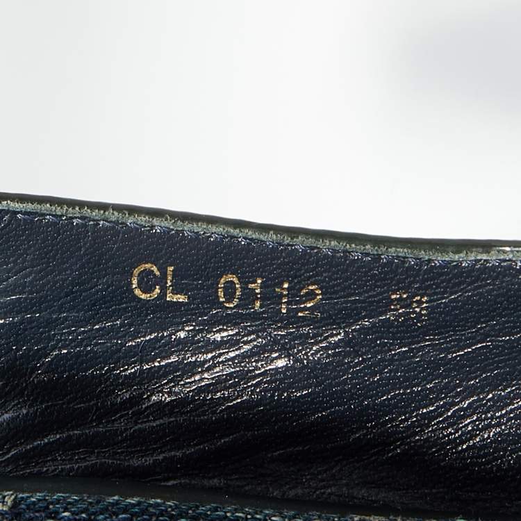 Pre Owned Louis Vuitton Denim Monogram Denim Bastille Espadrille Slingback Platform Wedge Sandals Size 38