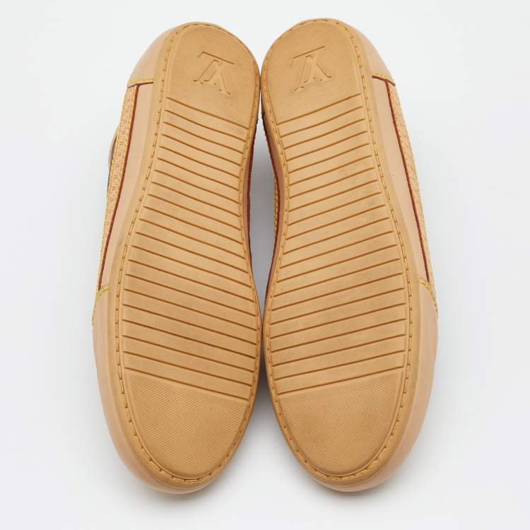 Pre Owned Louis Vuitton Brown/Beige Monogram Canvas And Leather Capucine Low Top Sneakers Size 36