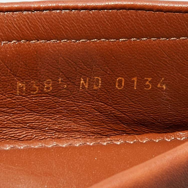 Pre Owned Louis Vuitton Brown Leather Zipper Detail Slip On Loafers Size 38.5