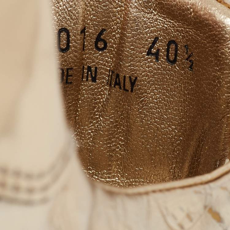 Pre Owned Louis Vuitton Metallic Gold Monogram Empreinte Leather Sneakers Size 40.5