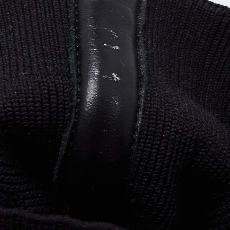 Pre Owned Louis Vuitton Black Knit Fabric  Sock Run Hight Top Sneakers Size 36.5