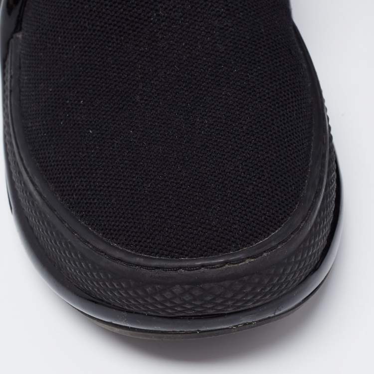 Pre Owned Louis Vuitton Black Knit Fabric  Sock Run Hight Top Sneakers Size 36.5