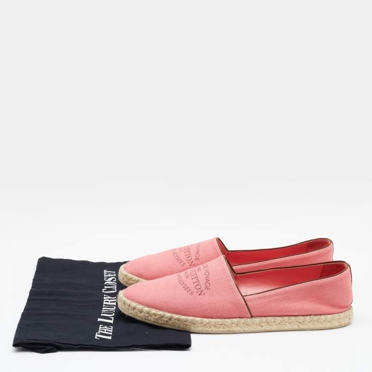 Pre Owned Louis Vuitton Pink Canvas Sunlight Espadrille Flats Size 41